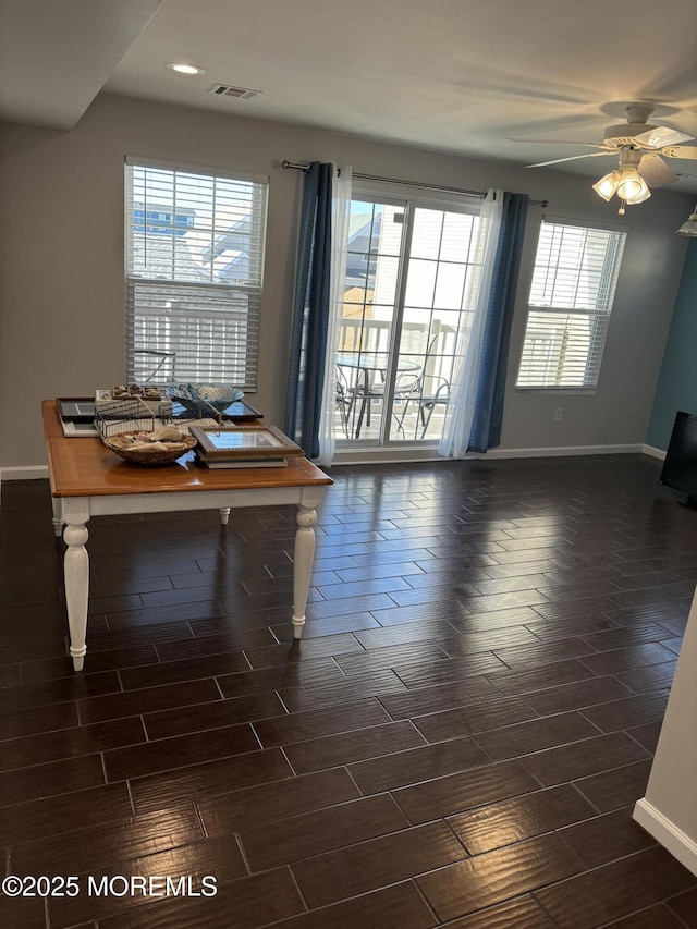 unfurnished room featuring ceiling fan