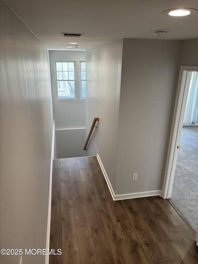 hall featuring dark hardwood / wood-style flooring