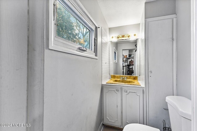 bathroom with vanity and toilet