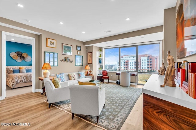 living room featuring hardwood / wood-style floors