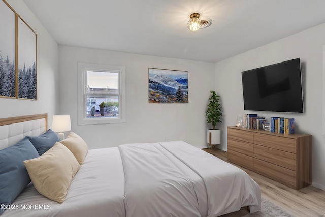 bedroom featuring light hardwood / wood-style floors