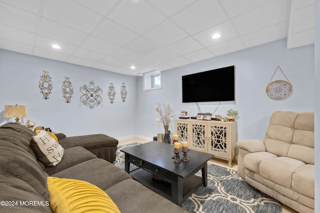 living room with hardwood / wood-style floors