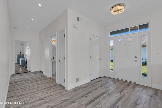 entryway featuring light wood-type flooring