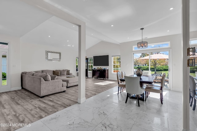 living room with a high ceiling