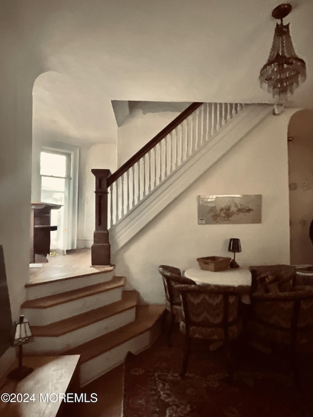 912 W State St, Trenton, NJ 08618 - staircase featuring arched walkways