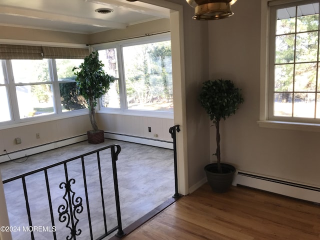 sunroom / solarium featuring a healthy amount of sunlight and baseboard heating