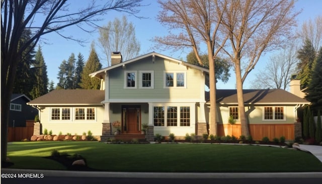 view of front facade with a front yard