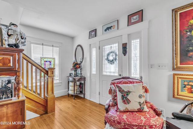 entrance foyer featuring light hardwood / wood-style floors