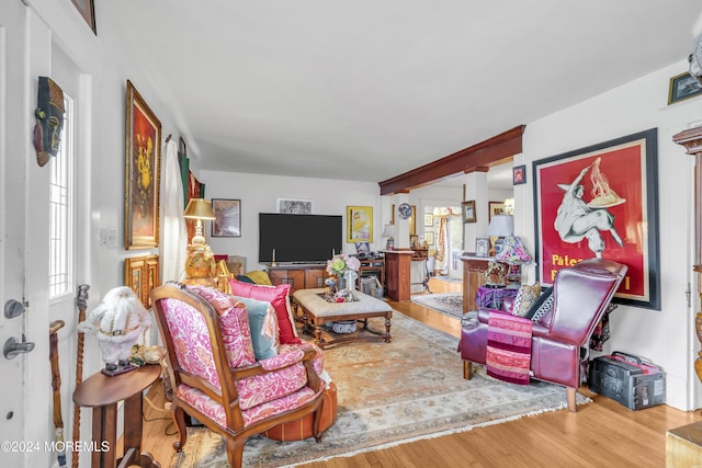 living room featuring hardwood / wood-style floors