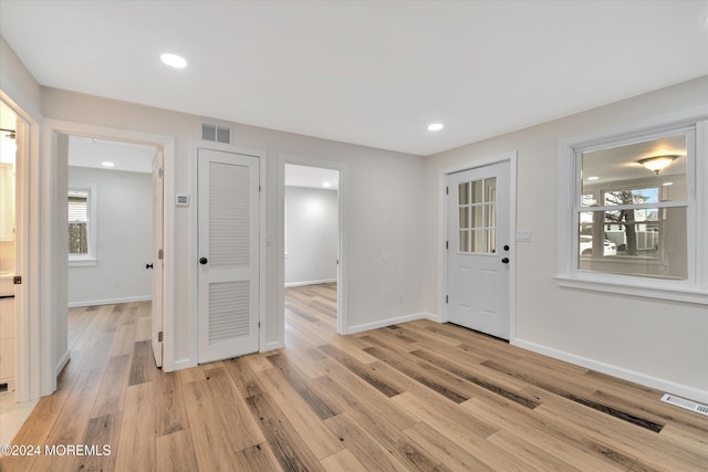 foyer featuring light hardwood / wood-style floors