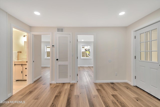 foyer featuring light hardwood / wood-style floors