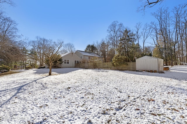 view of snowy yard