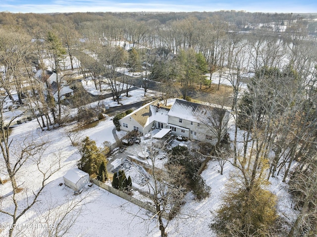 view of snowy aerial view