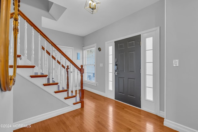 entrance foyer featuring light hardwood / wood-style floors