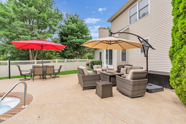 view of patio / terrace with an outdoor living space