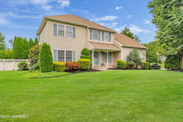 view of front of house with a front yard