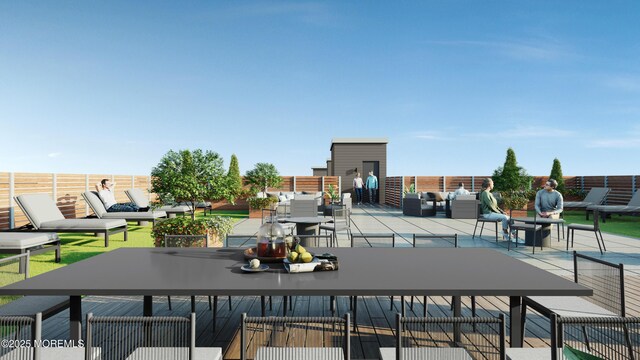 view of patio / terrace with an outdoor living space