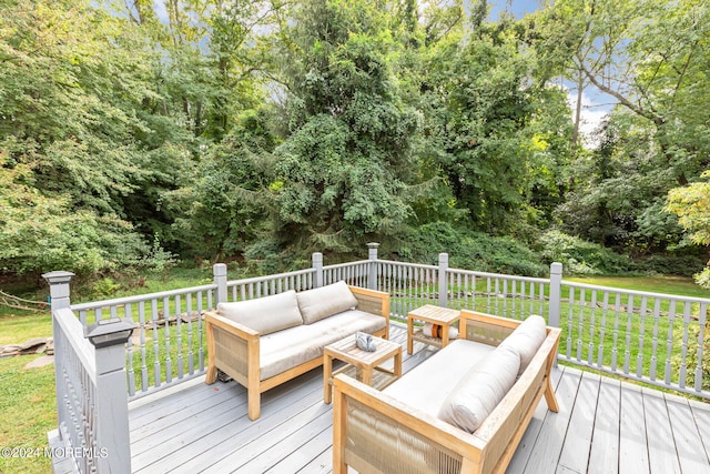 deck with an outdoor hangout area