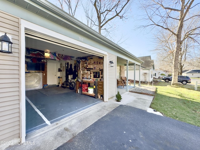 view of garage