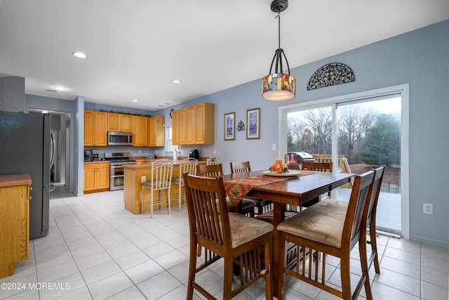 view of tiled dining area