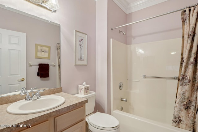 43 Spyglass Dr, Jackson, NJ 08527 - bathroom with shower / bath combo, vanity, and crown molding