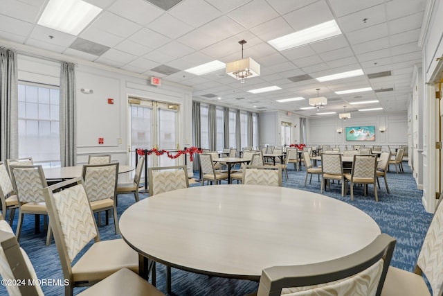 43 Spyglass Dr, Jackson, NJ 08527 - dining space featuring carpet flooring and a drop ceiling