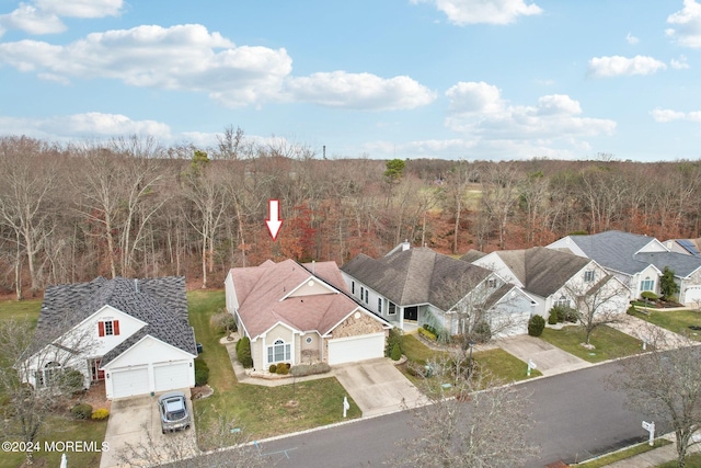 43 Spyglass Dr, Jackson, NJ 08527 - aerial view of residential area featuring a heavily wooded area