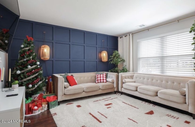 living room featuring wood-type flooring