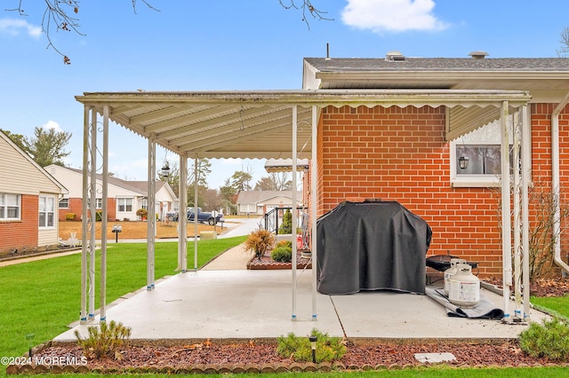 view of patio featuring area for grilling