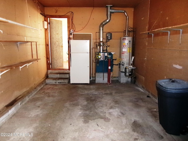 utility room with gas water heater