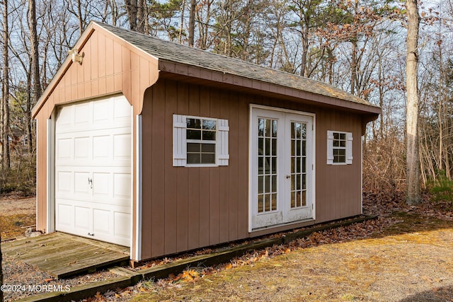 view of garage