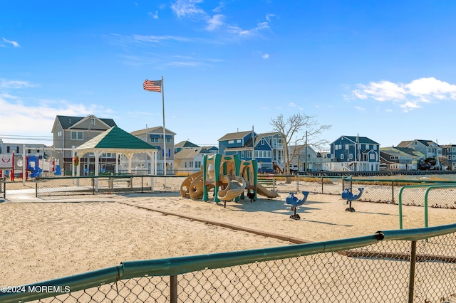 view of play area featuring a gazebo