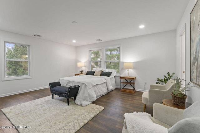 bedroom featuring dark wood-type flooring