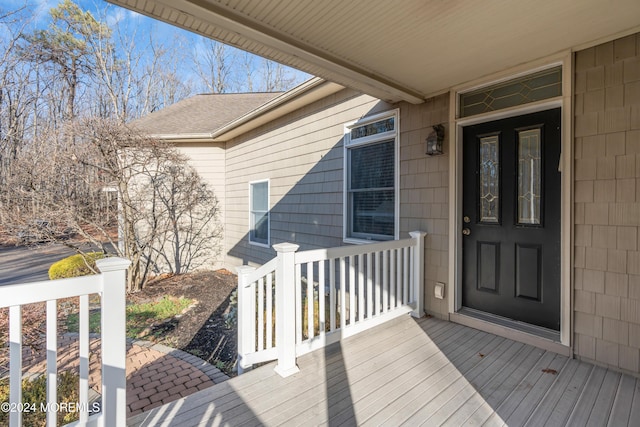 wooden terrace with covered porch