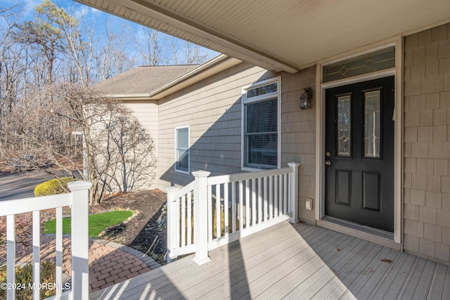 deck featuring a porch