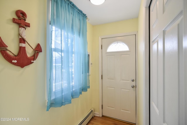 doorway featuring light hardwood / wood-style flooring