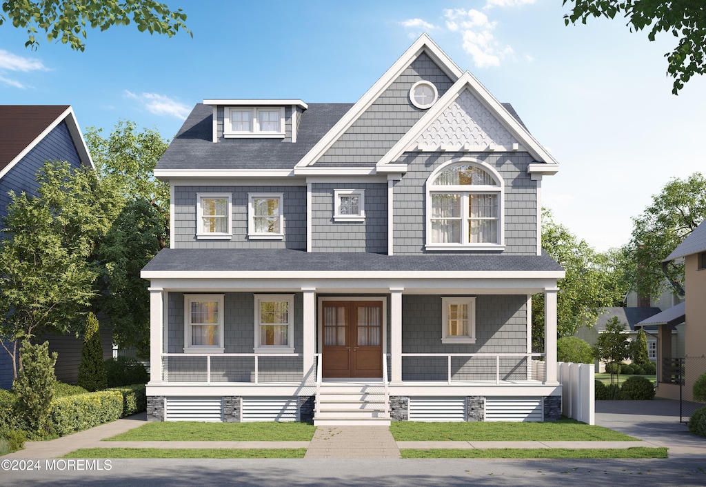 view of front of house with covered porch