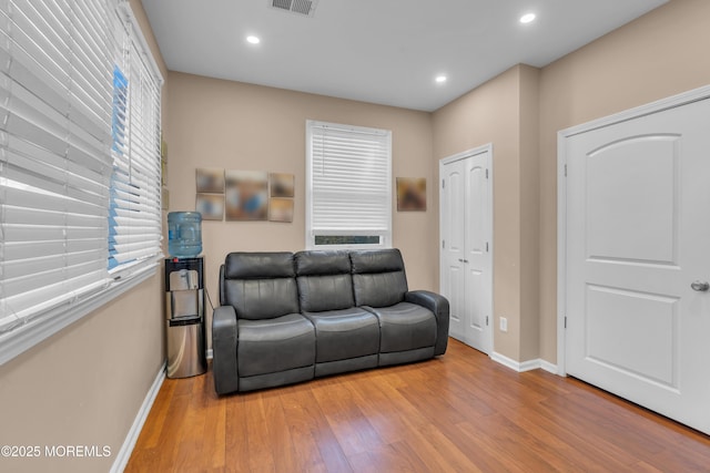 living room featuring hardwood / wood-style floors