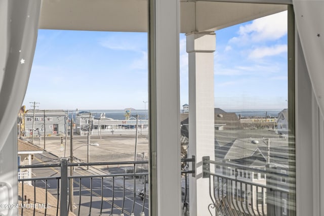 balcony with a water view