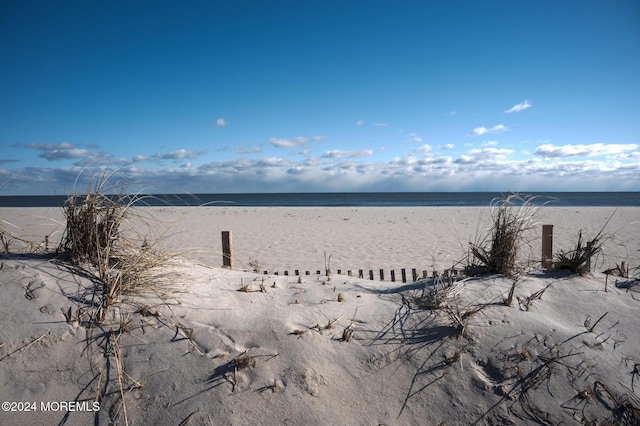 view of water feature featuring a view of the beach