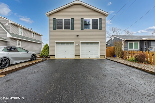 exterior space with a garage