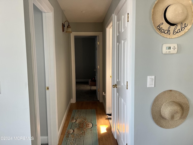 corridor featuring hardwood / wood-style flooring