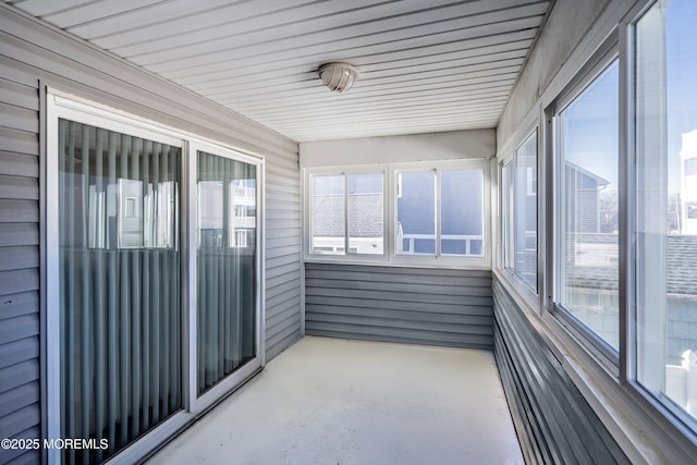 view of unfurnished sunroom