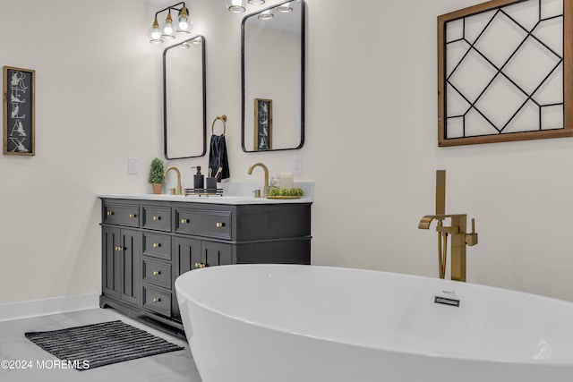 bathroom with a bathtub and vanity