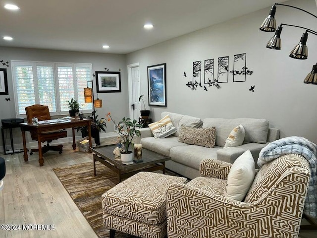 living room featuring hardwood / wood-style flooring