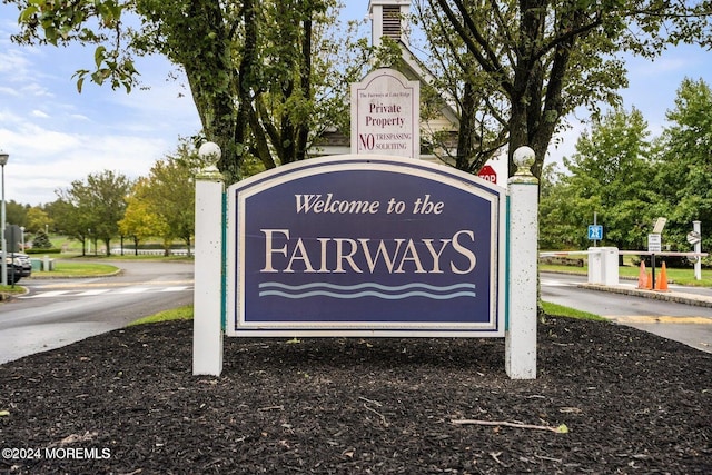 view of community sign