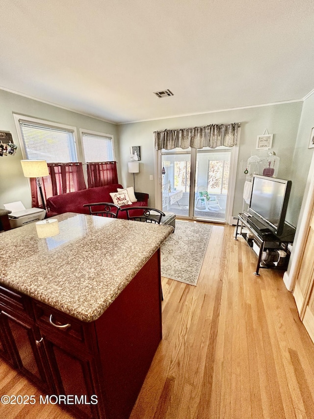 kitchen featuring light hardwood / wood-style floors