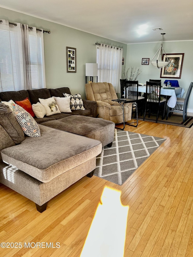 living room with hardwood / wood-style floors