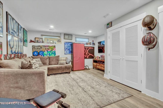 living room featuring hardwood / wood-style floors