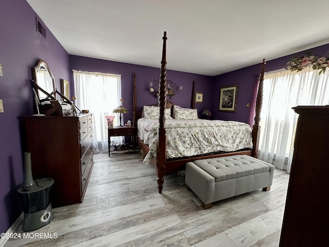 bedroom featuring light hardwood / wood-style flooring